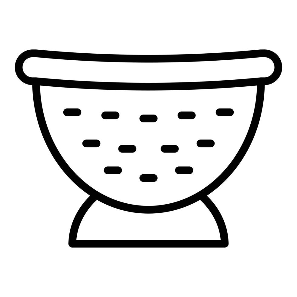 Bowl colander icon outline vector. Cooking sieve vector