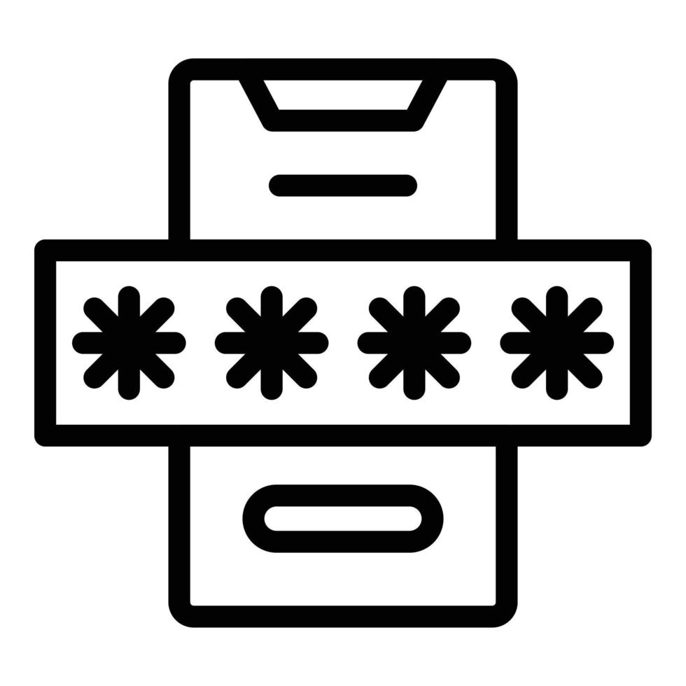 Smartphone password icon outline vector. User online vector