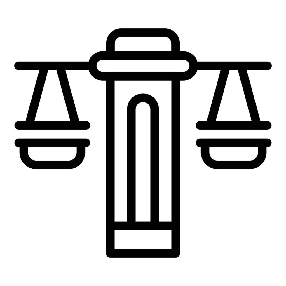 Justice patent scales icon outline vector. Law copyright vector