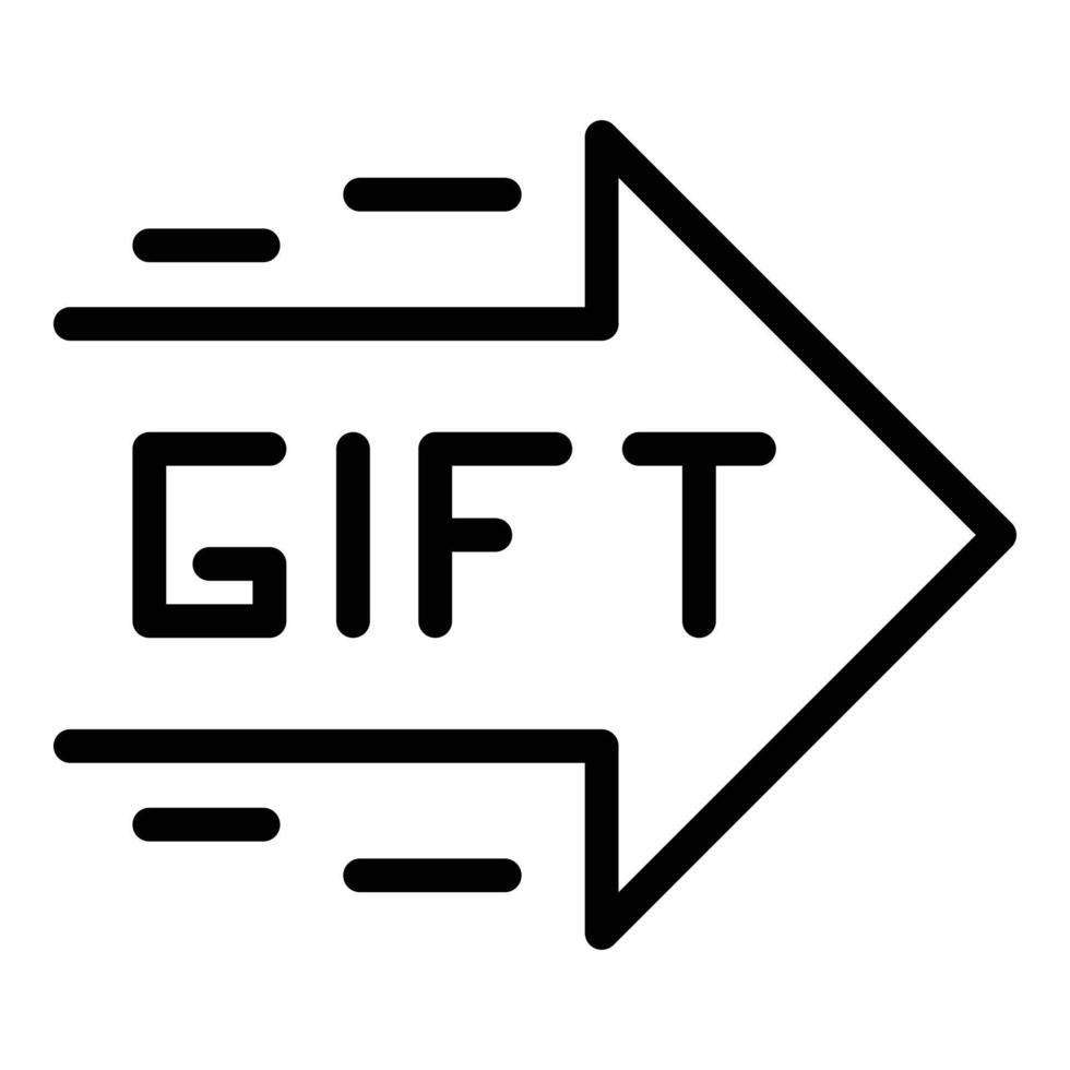 vector de contorno de icono de velocidad de regalo. programa en línea