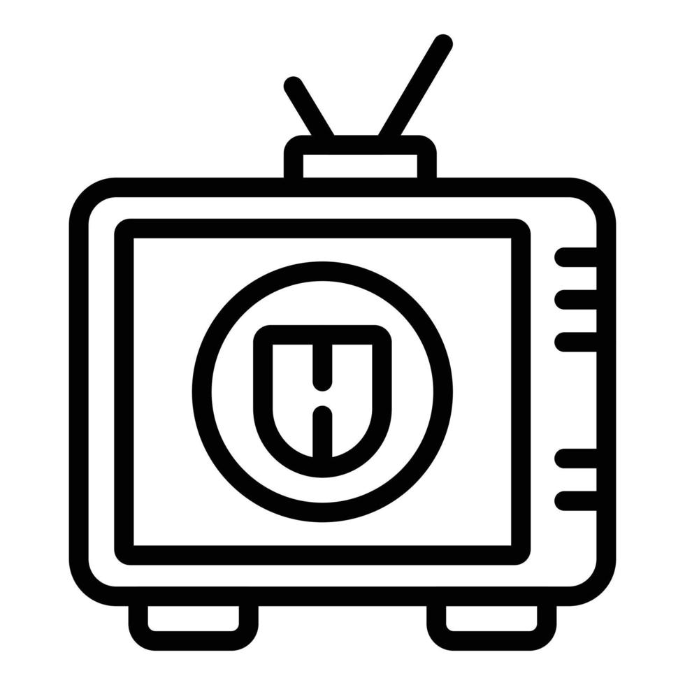 vector de contorno de icono de copyright de tv. ley de patentes