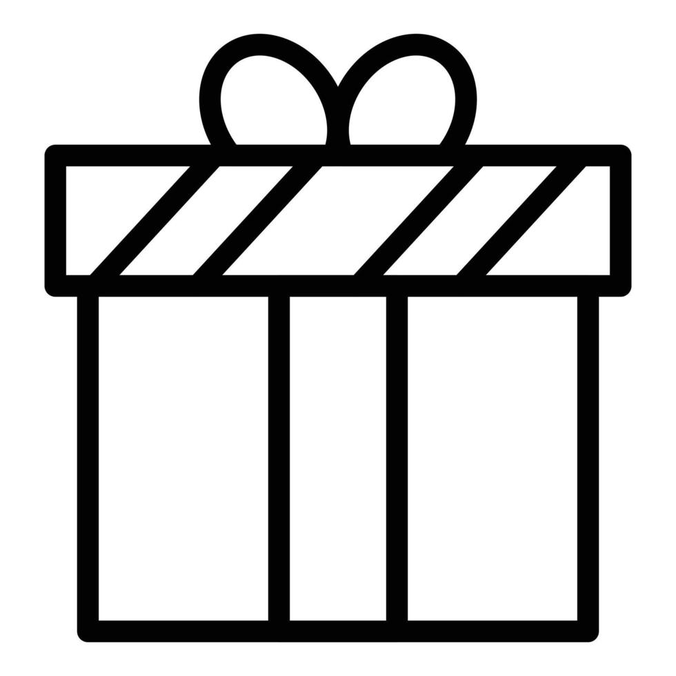 vector de contorno de icono de caja de regalo de cartón. programa de fidelidad