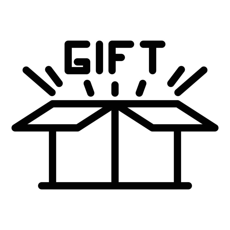 Gift reward icon outline vector. Client benefit vector