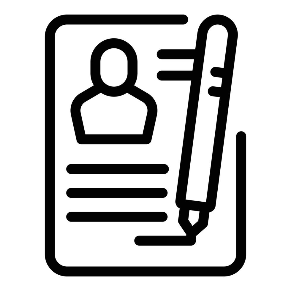 Cv recruiter icon outline vector. Team post vector