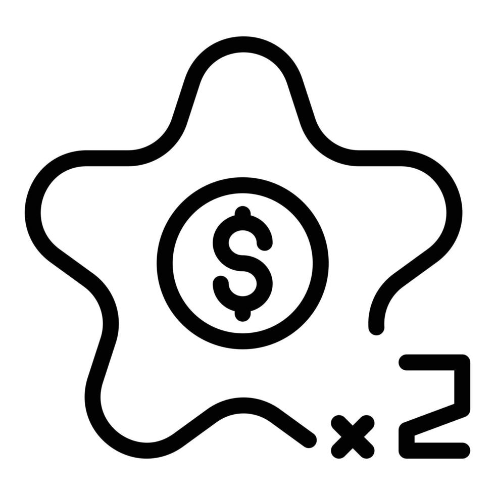 Dollar star loyalty icon outline vector. Online program vector