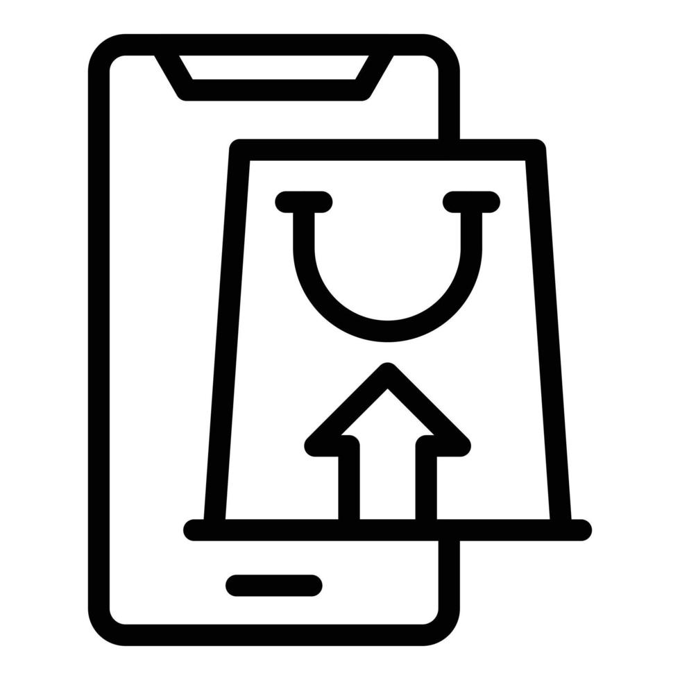 Smartphone loyalty icon outline vector. Customer program vector