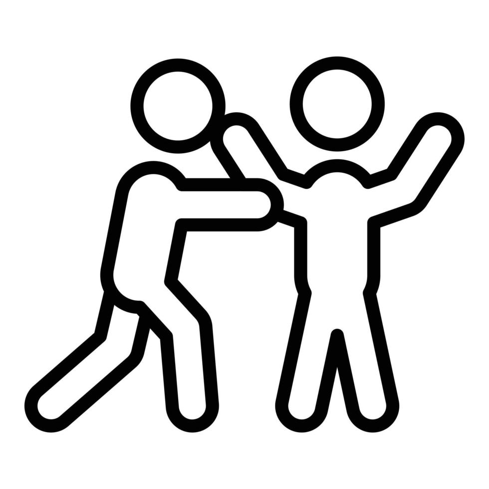 Fist attack icon outline vector. Defense fight vector
