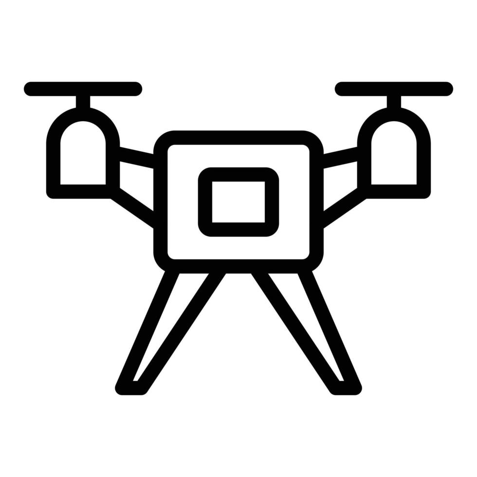 vector de contorno de icono de drone espía. camara aerea