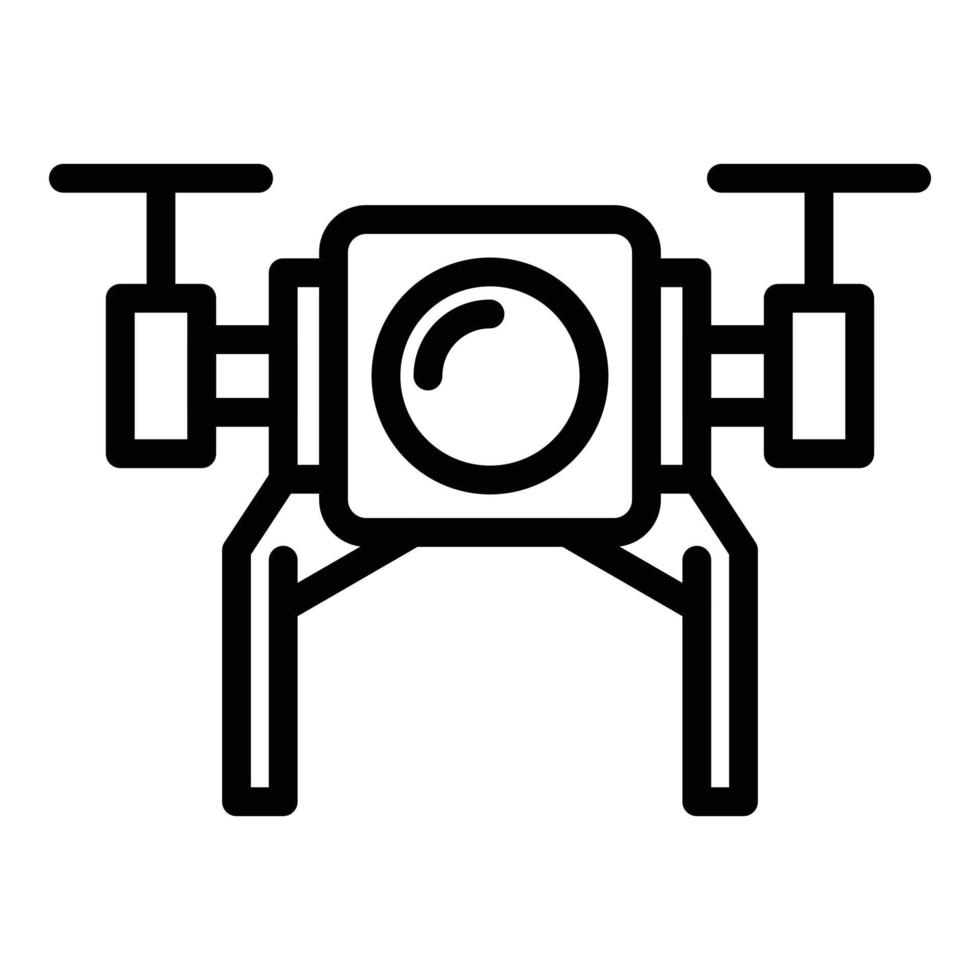 vector de contorno de icono de vídeo de vuelo. cámara no tripulada