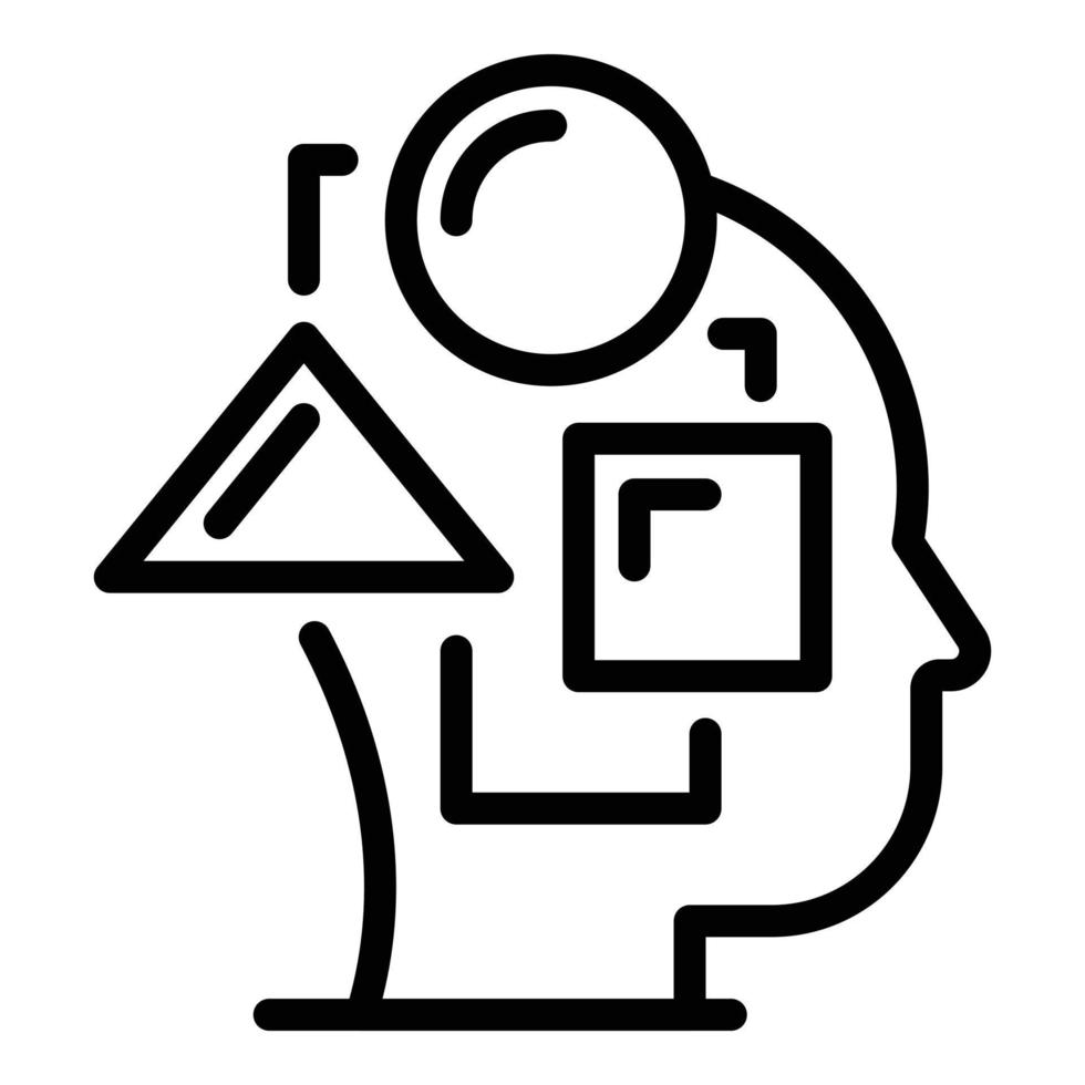 Process thinking icon outline vector. Critical mind vector