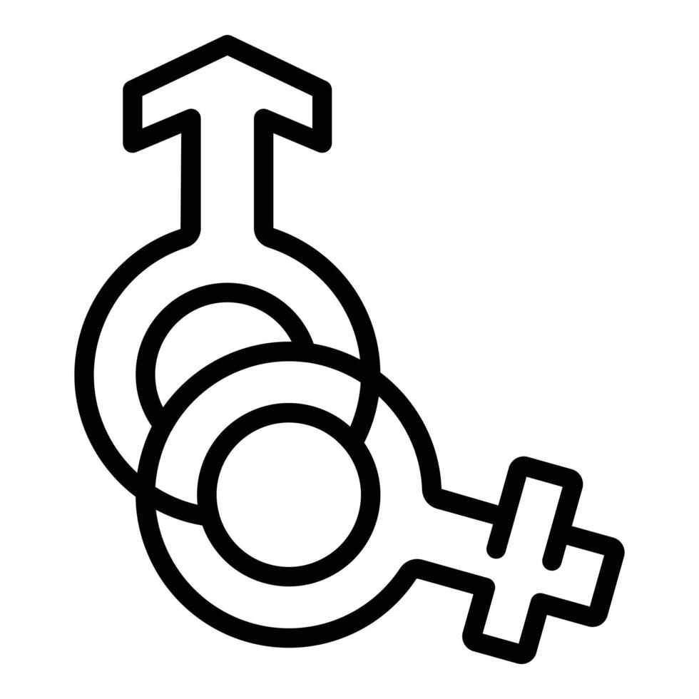 vector de contorno de icono de signo de género. símbolo masculino