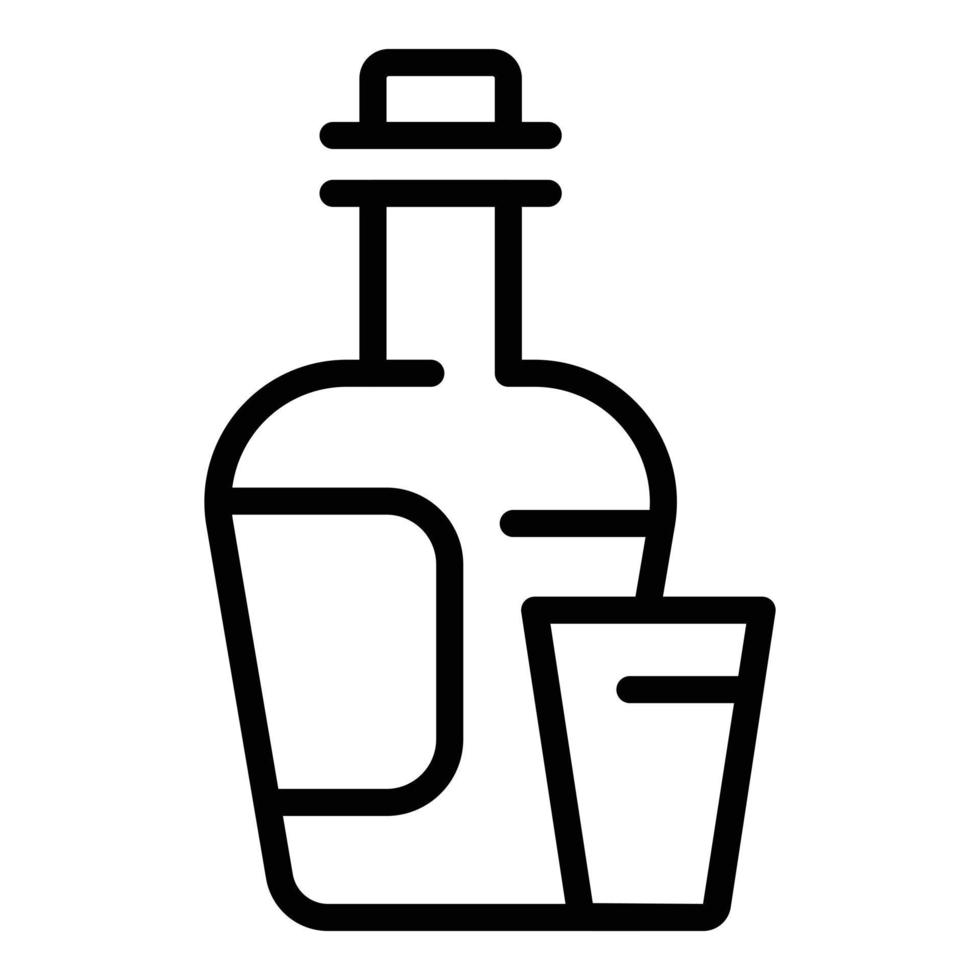 Wine bottle icon outline vector. Glass alcohol vector