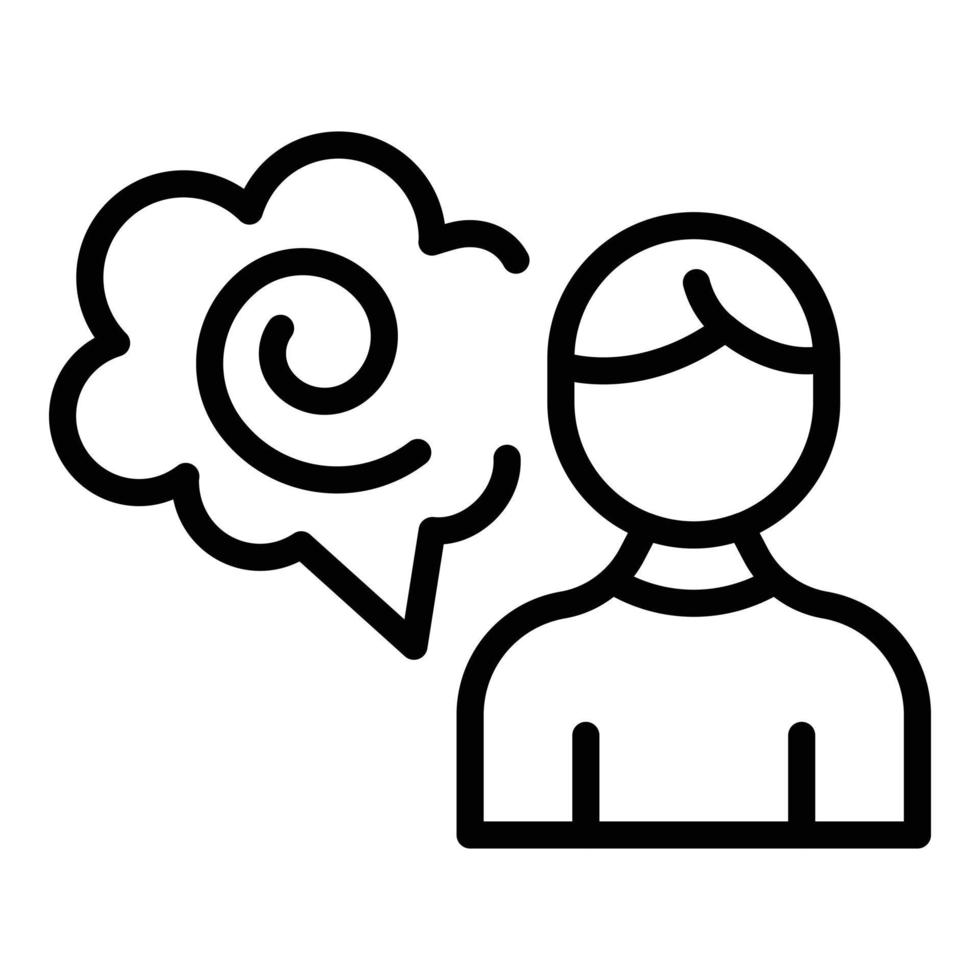 Thinking icon outline vector. Therapy support vector