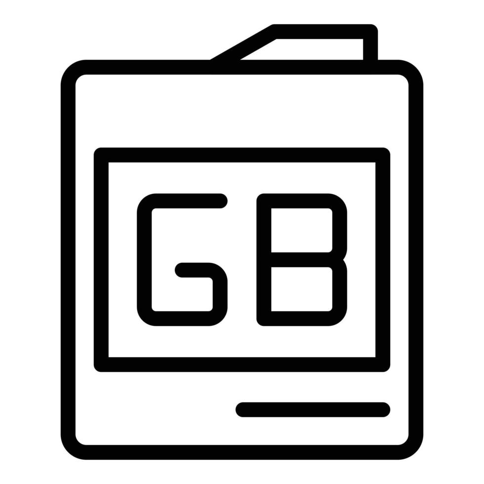 vector de contorno de icono de almacenamiento gb. código megabyte