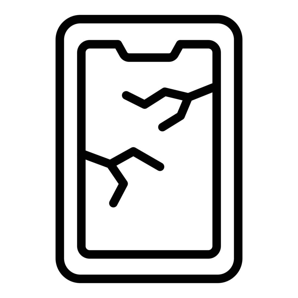 Broken smartphone icon outline vector. Device control vector