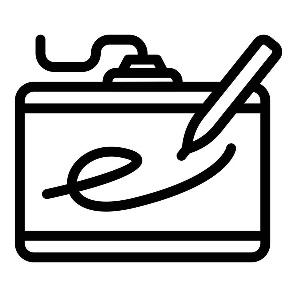 Drawing pencil icon outline vector. Digital pen vector