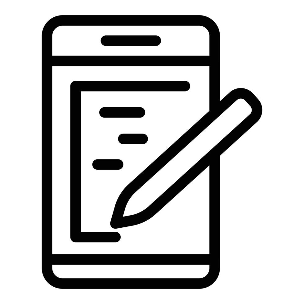 Smartphone stylus icon outline vector. Tablet pad vector