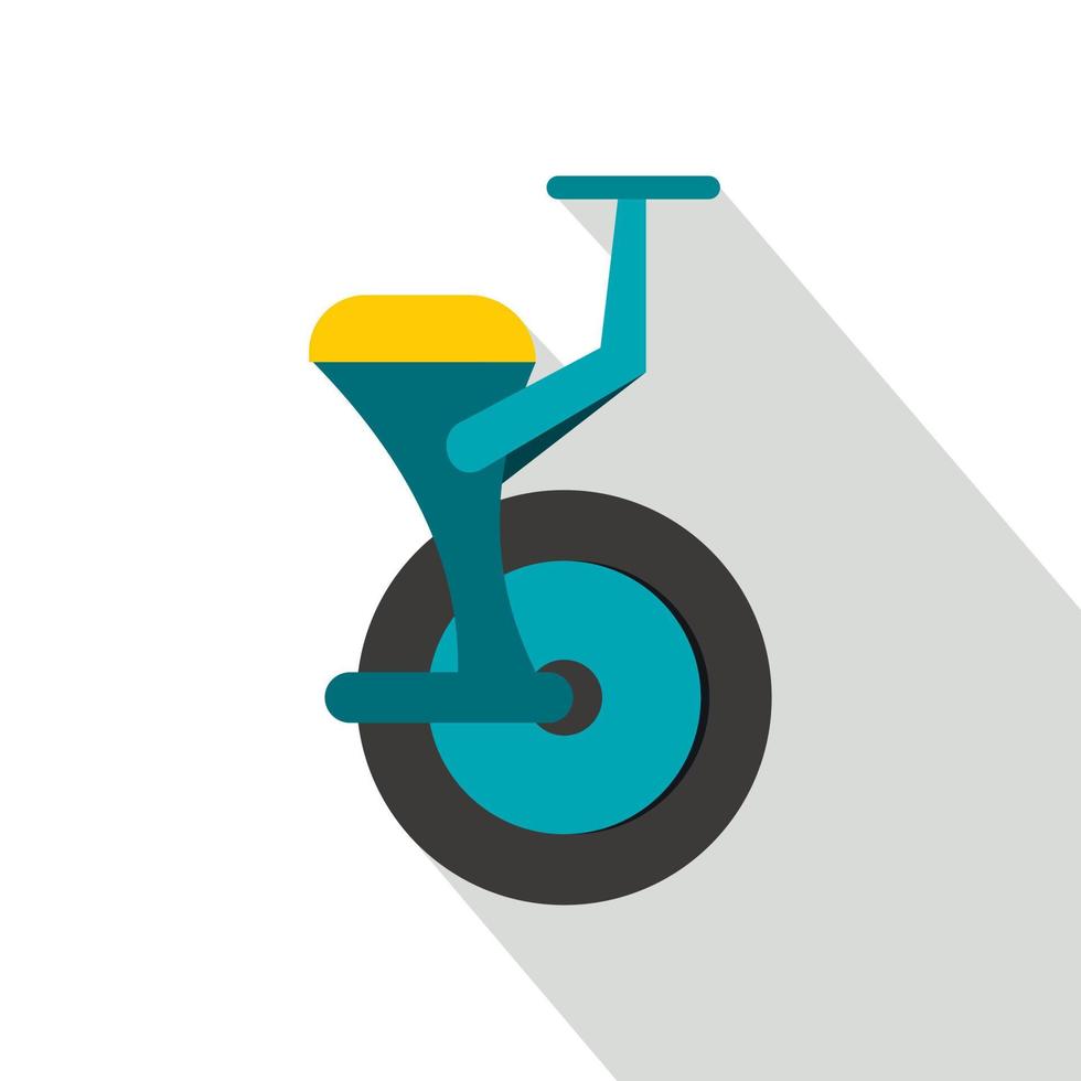 Blue unicycle icon, flat style vector