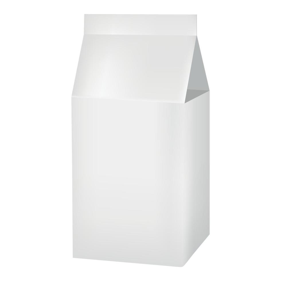 Milk or juice carton box mockup, realistic style vector