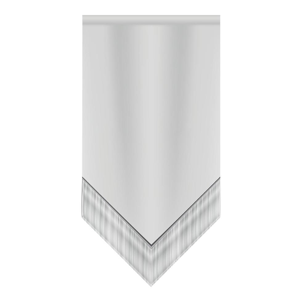 White pennant mockup, realistic style vector