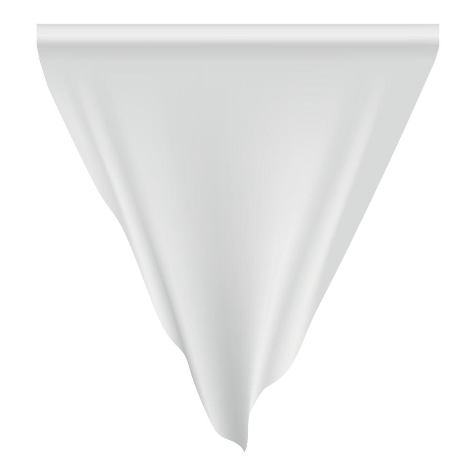 White pennant hanging mockup, realistic style vector