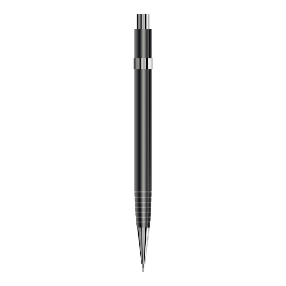 Black pen mockup, realistic style vector