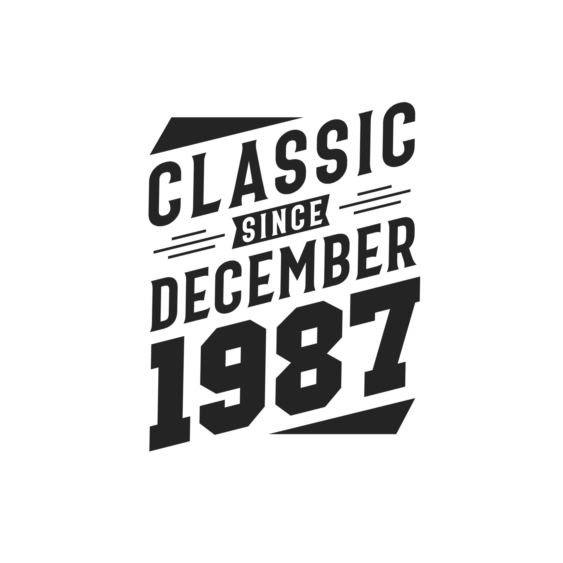 Classic Since December 1987. Born in December 1987 Retro Vintage