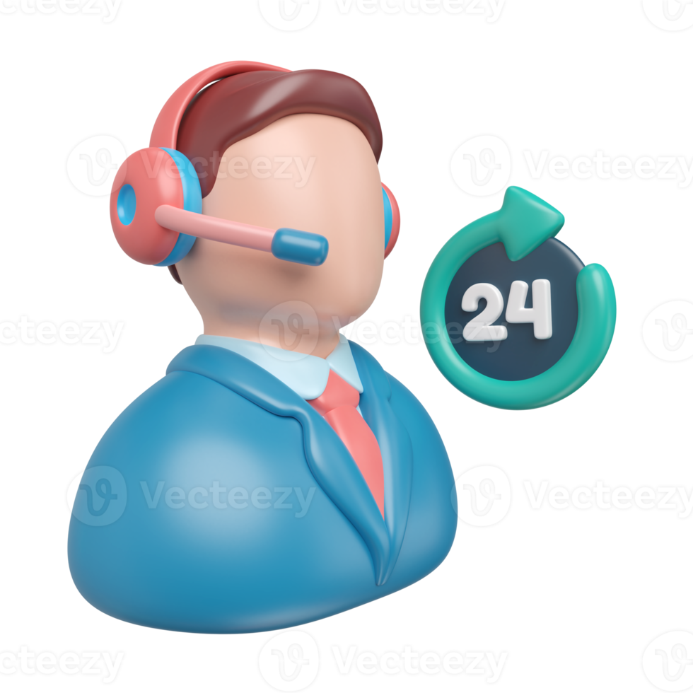 ícone de ilustração 3d de call center png