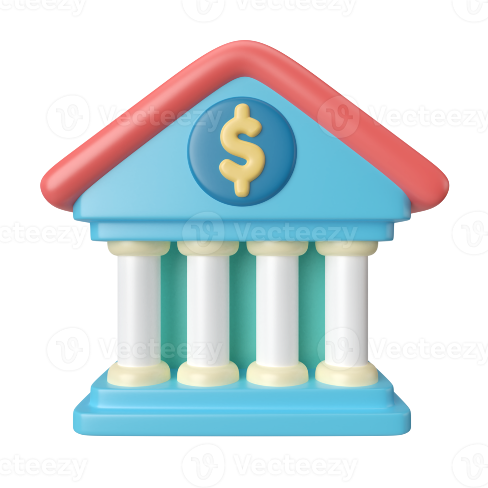 Bank 3D-Illustrationssymbol png