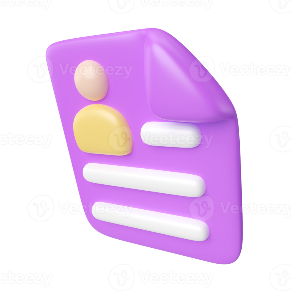Curriculum Vitae 3D Illustration Icon png