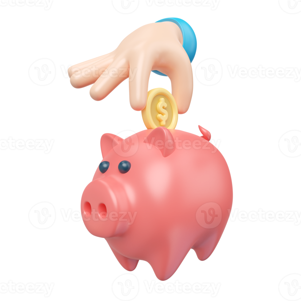 Piggy Bank 3D Illustration Icon png
