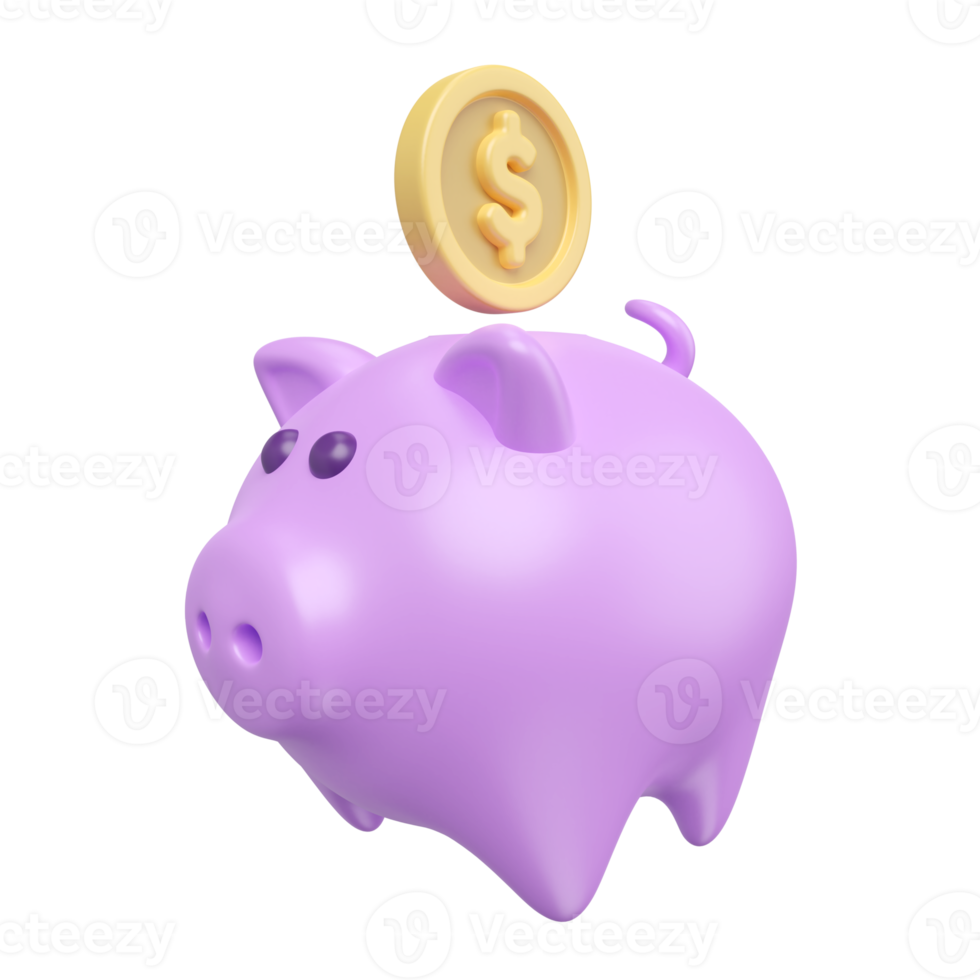 Piggy Bank 3D Illustration Icon png