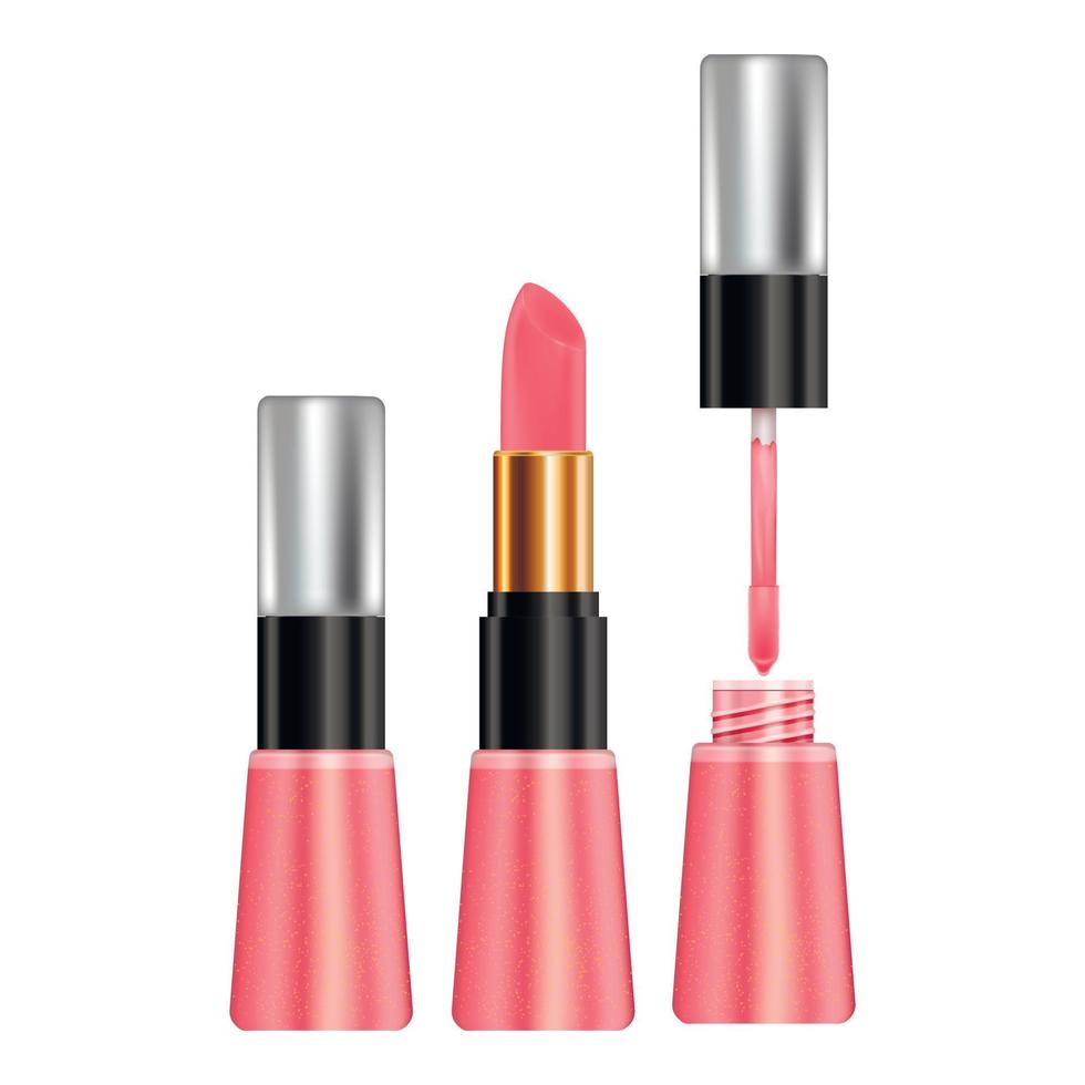 maqueta de maquillaje para labios, estilo realista vector