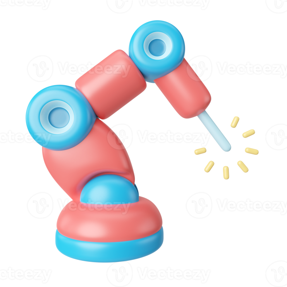 Industrial Robot 3D Illustration Icon png
