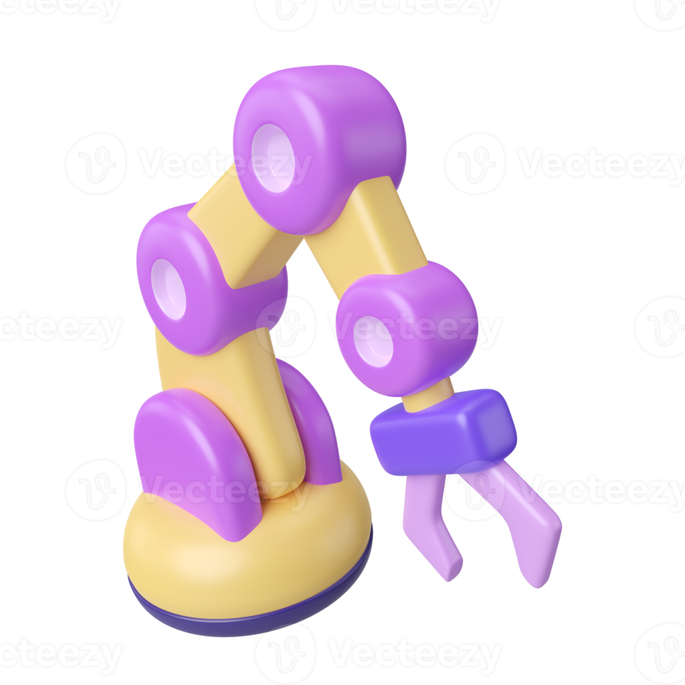 Industrial Robot 3D Illustration Icon png