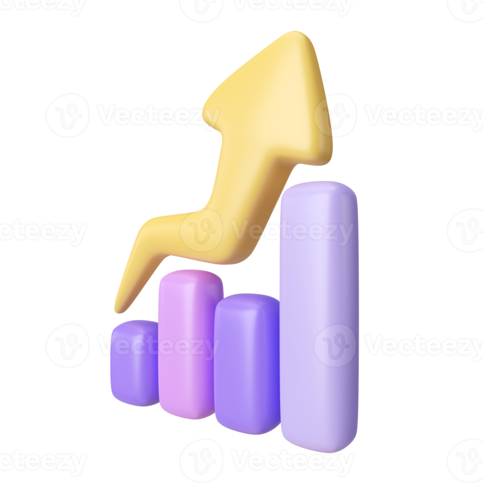 Business Growth 3D Illustration Icon png