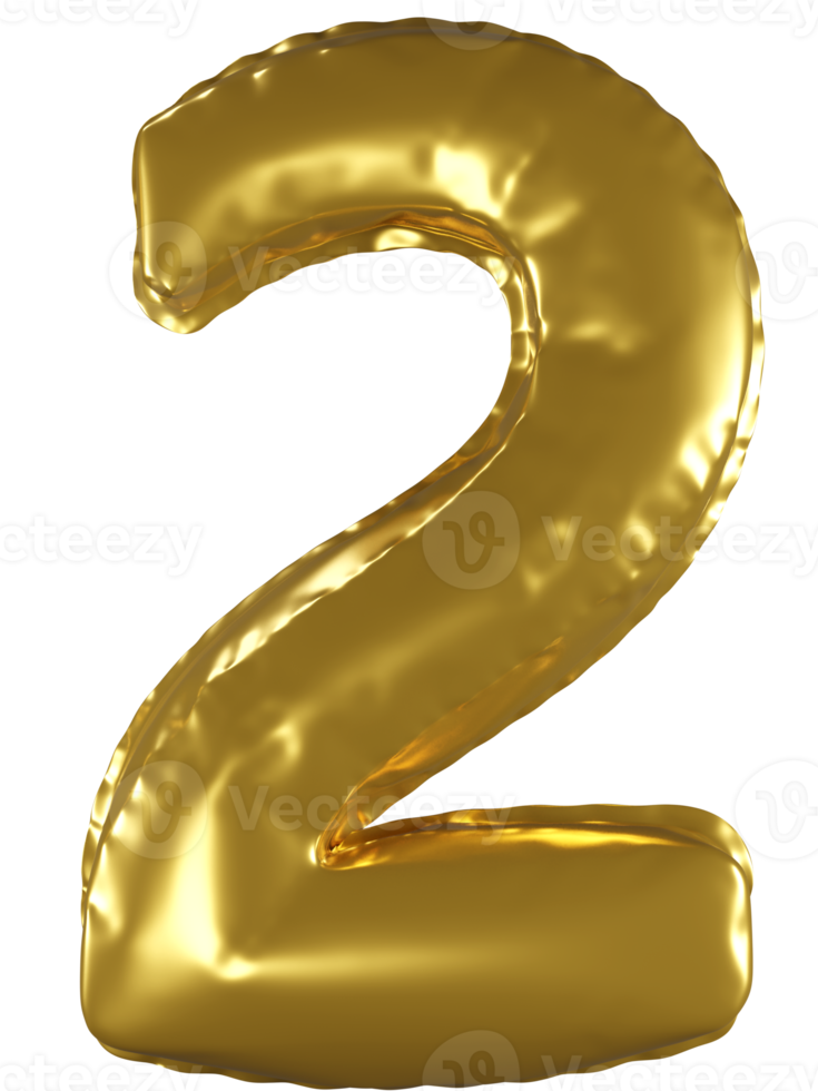 Golden number balloons png