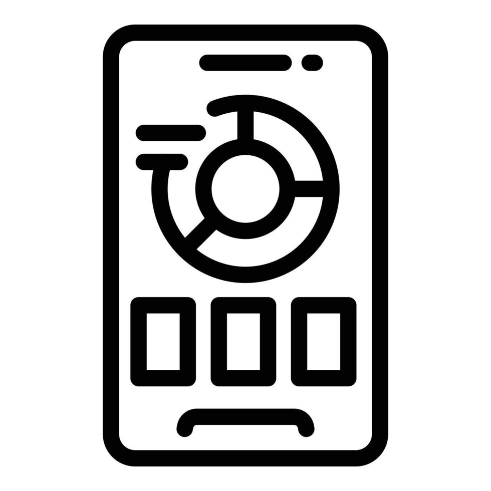 Mobil app icon outline vector. Info device vector