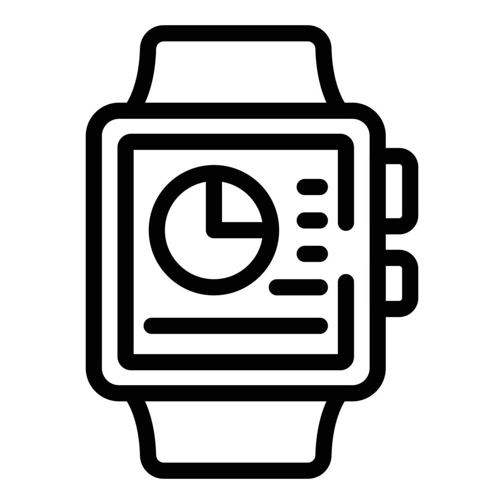 vector de contorno de icono de aplicación de reloj inteligente. cuidado del pulso