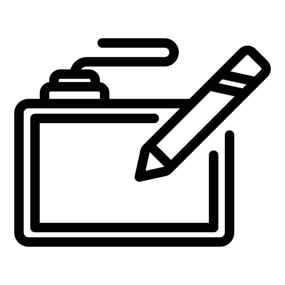 Hand draw tool icon outline vector. Stylus pad vector