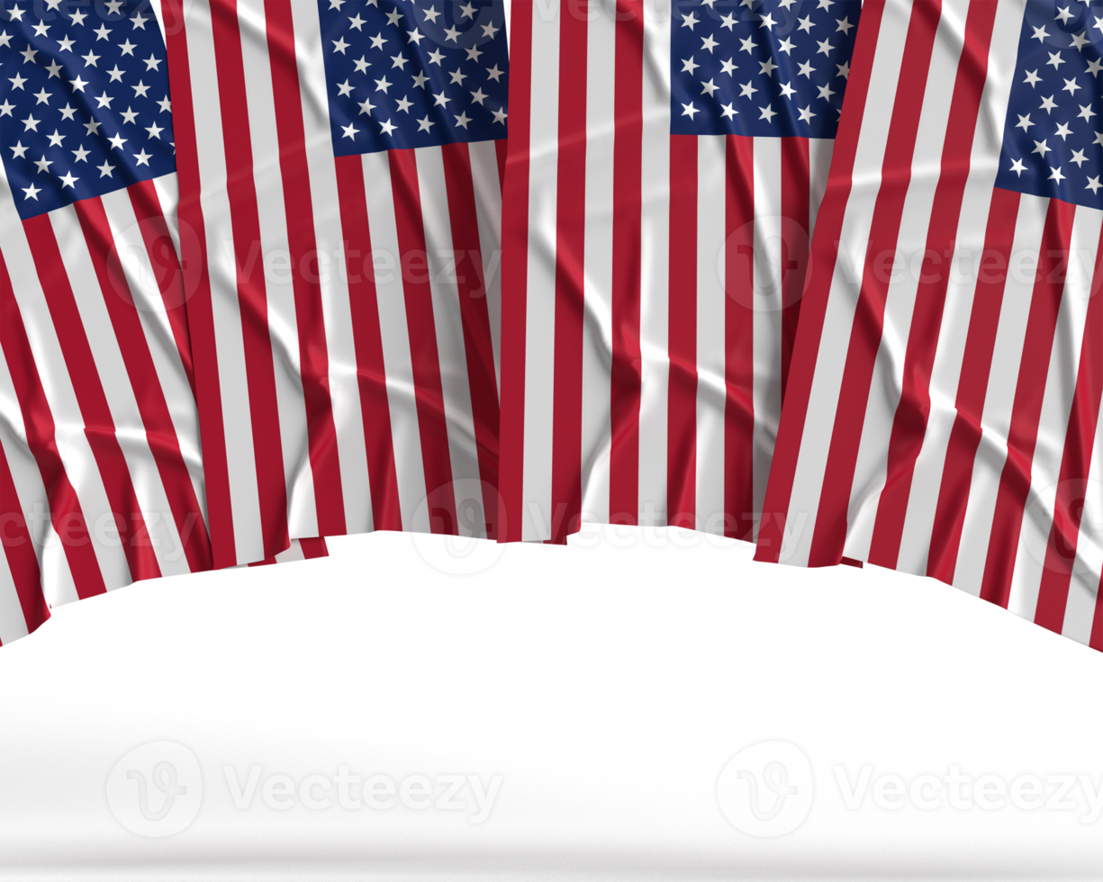 United state of america usa flag waving country national star red blue color background copy space symbol decoration president day democracy celebration festival liberty politic memorial.3d render png