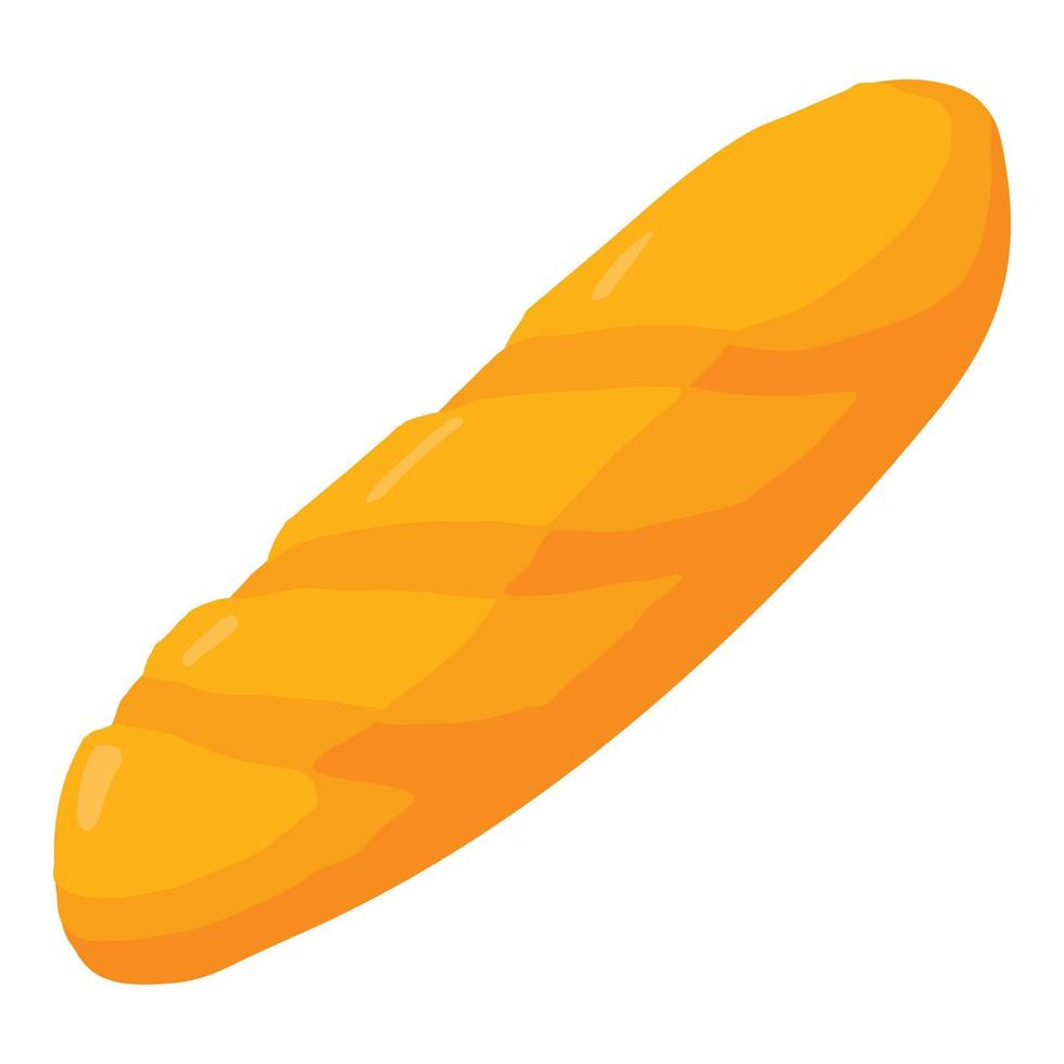 Baguette icon, cartoon style vector