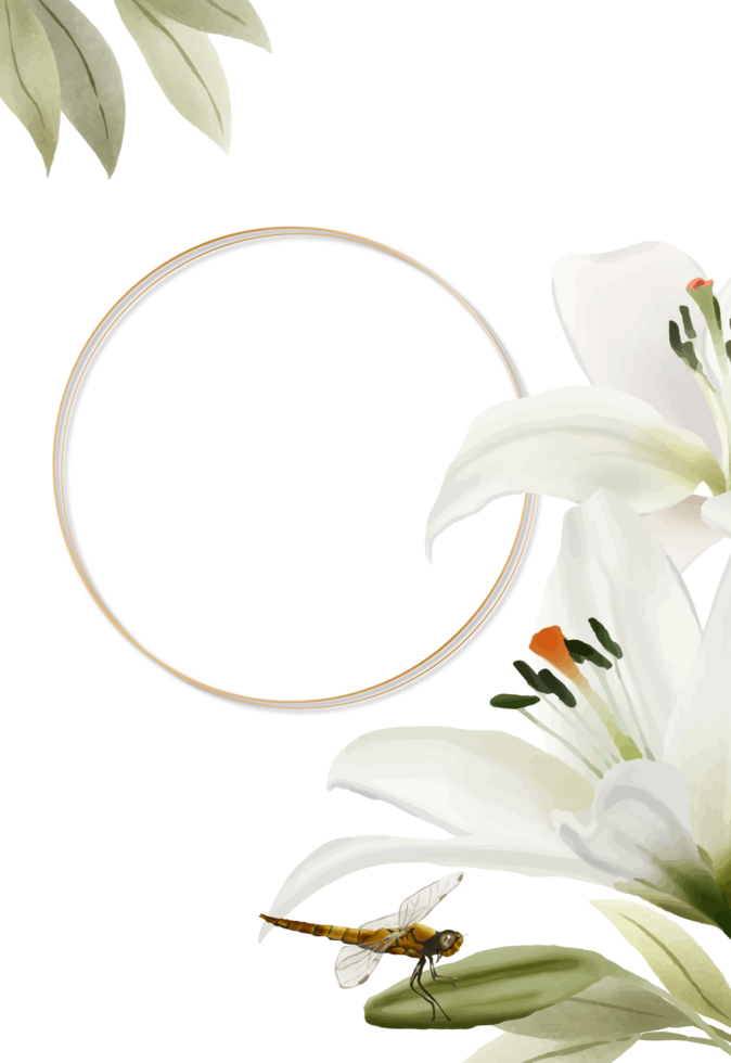 romantische hochzeitseinladungskarte mit grünblumen png