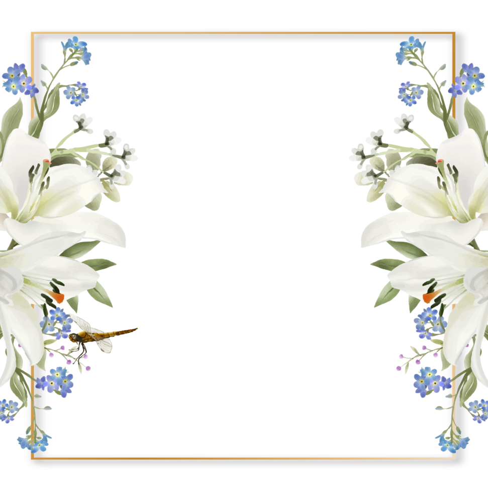 romantic wedding invitation card with greenery floral png