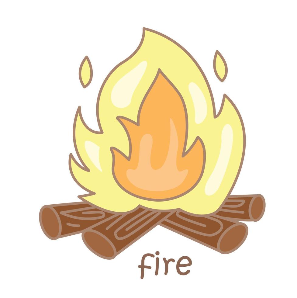 Alphabet F For Fire Vocabulary Illustration Vector Clipart