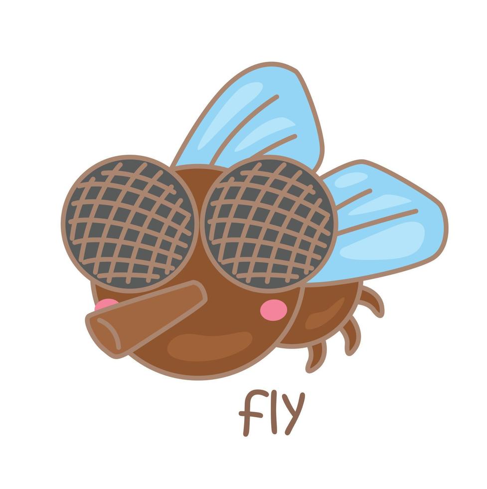 Alphabet F For Fly Vocabulary Illustration Vector Clipart