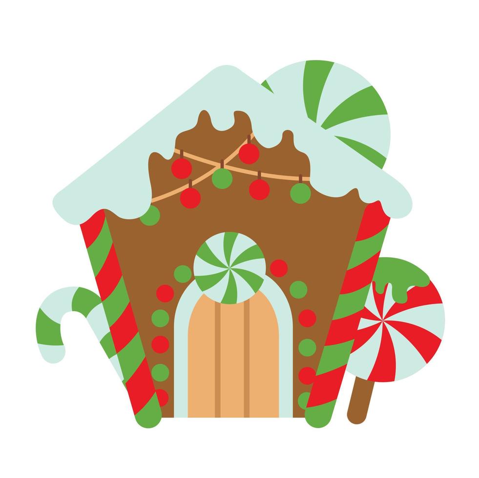 Cute Christmas Gingerbread House Cookies Illustration Vector Clipart