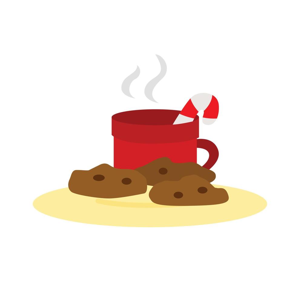 galletas de navidad y chocolate caliente ilustración vector clipart