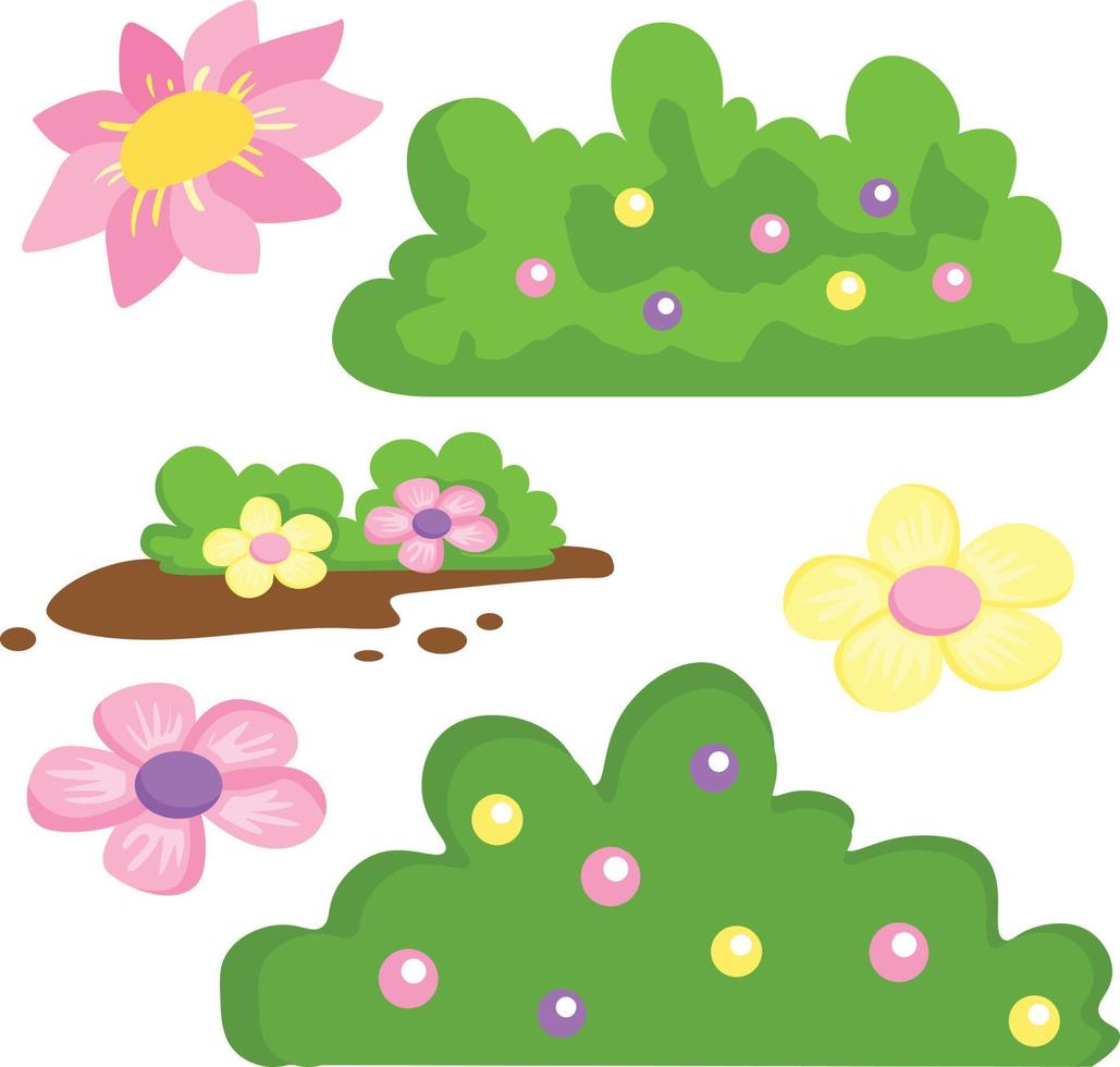 lindo jardín flor naturaleza ilustración vector clipart