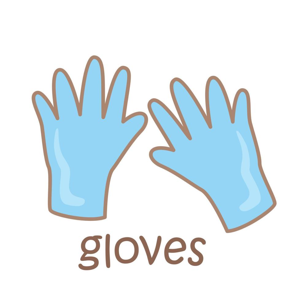 Alphabet G For Gloves Vocabulary Illustration Vector Clipart